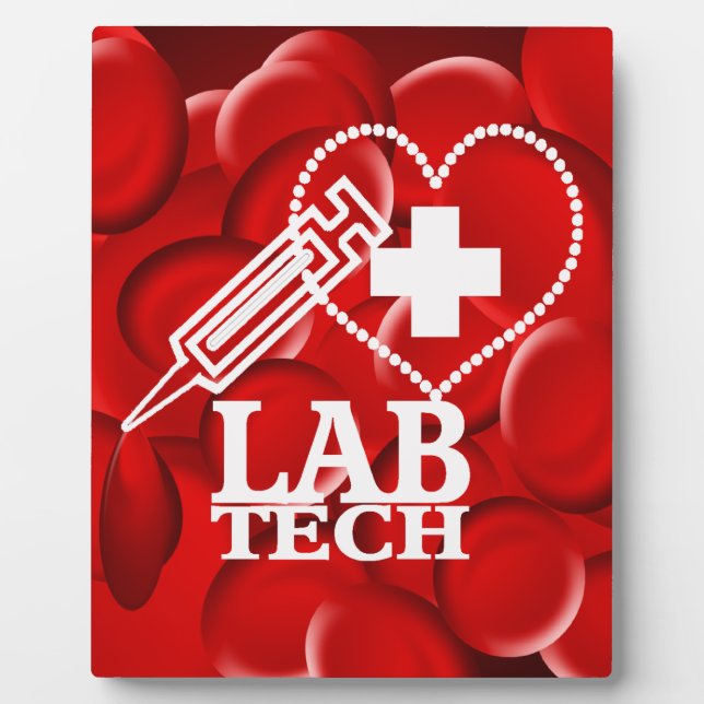LAB TECH HEART  SYRINGE LOGO PLAQUE (Front)