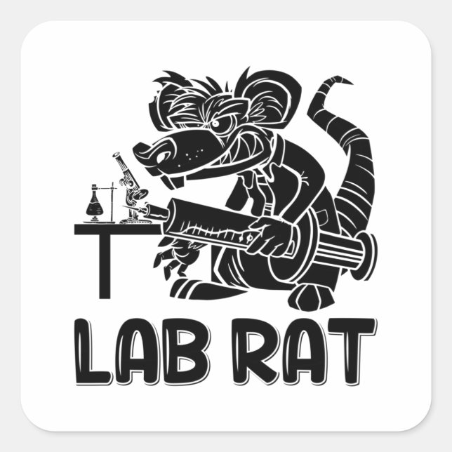 Lab Tech Lab Rat Chemist Laboratory Technician Square Sticker (Front)