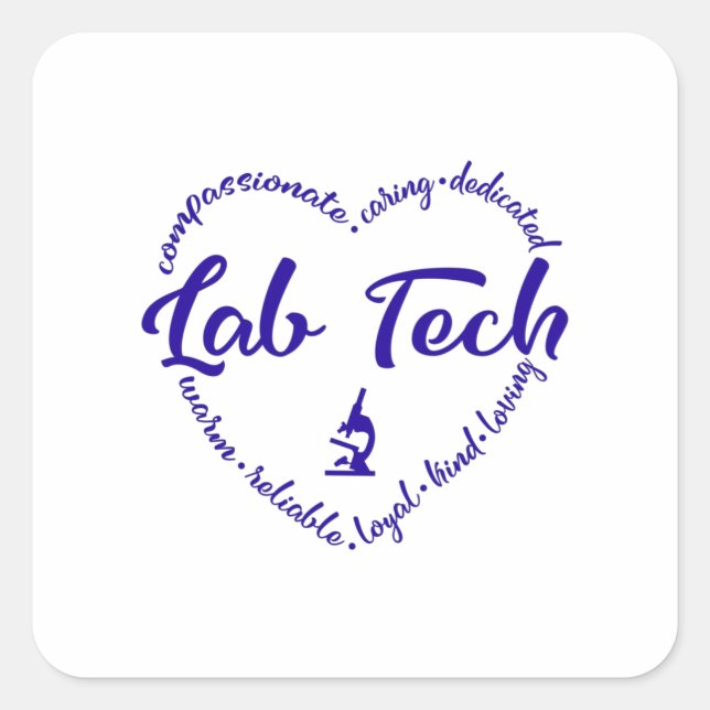 Lab tech, Lab technician, Phlebotomist Square Sticker (Front)