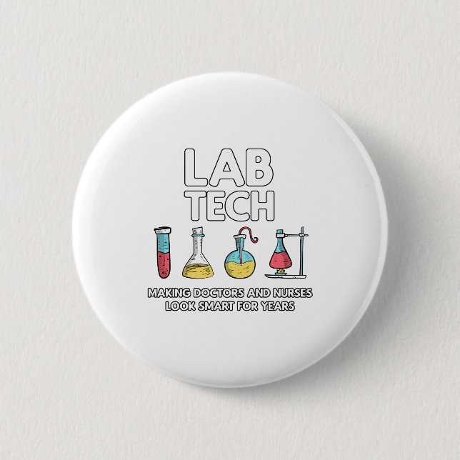 Lab Tech Laboratory 6 Cm Round Badge (Front)