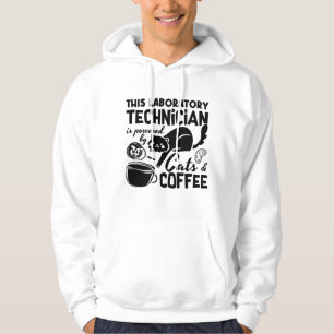 Lab Tech Laboratory Technician Cats Coffee Science Hoodie