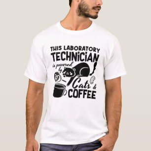 Lab Tech Laboratory Technician Cats Coffee Science T-Shirt