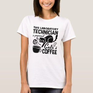 Lab Tech Laboratory Technician Cats Coffee Science T-Shirt