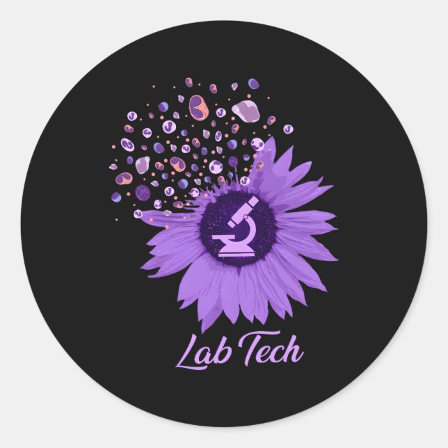 Lab Tech Med Tech Medical Technician Lab Classic Round Sticker (Front)
