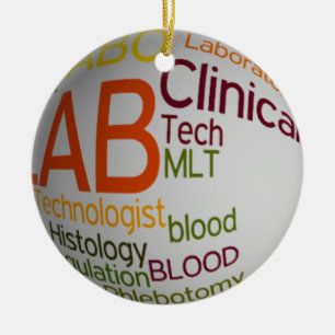 LAB TECH MLT CLINICAL CHRISTMAS CERAMIC TREE DECORATION