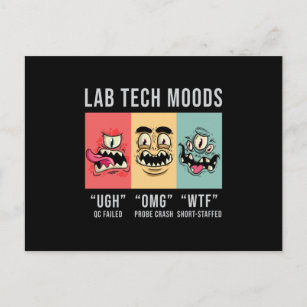 Lab Tech Moods Laboratory Science Technician Gift Postcard