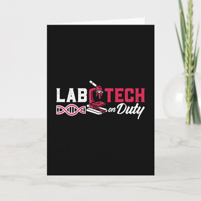 Lab Tech On Duty Laboratory Technician Science Card (Front)