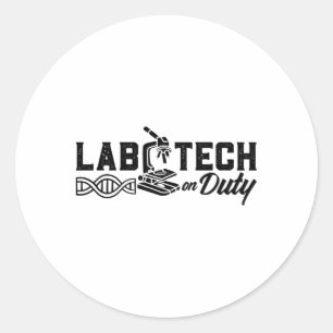 Lab Tech On Duty Science Laboratory Technician Classic Round Sticker