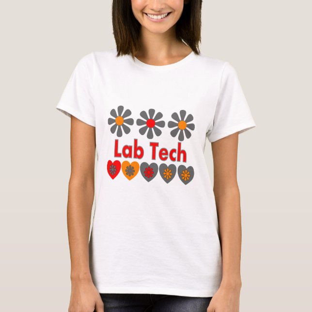 Lab Tech RETRO flowers T-Shirt (Front)