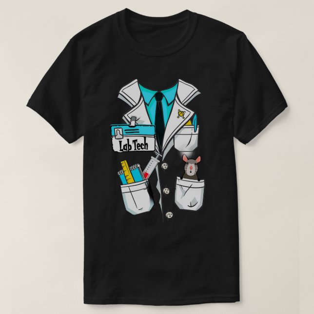 Lab Tech Science Lab Coat Funny Design For Scienti T-Shirt (Design Front)