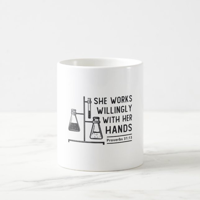 Lab Tech She Works Willingly Laboratory Technician Coffee Mug (Center)