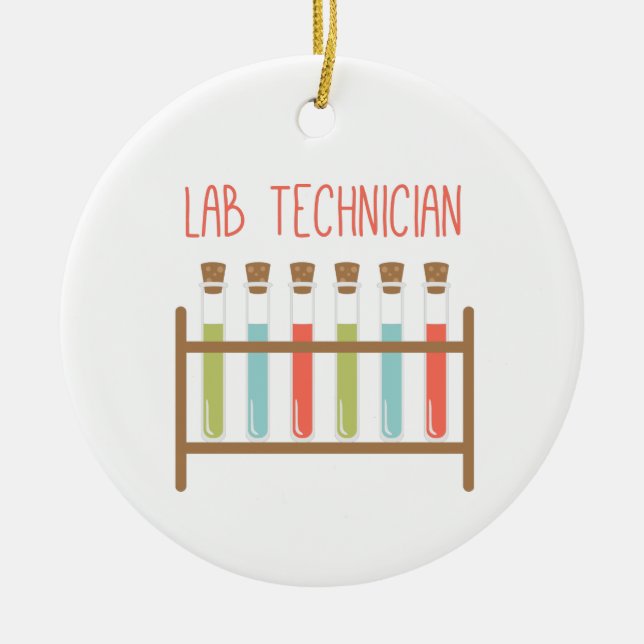 Lab Technician Ceramic Tree Decoration (Front)