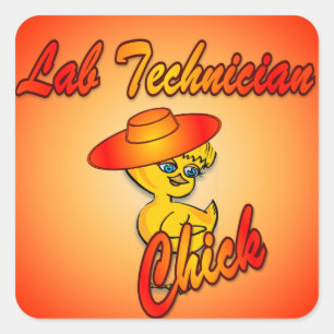 Lab Technician Chick #4 Square Sticker