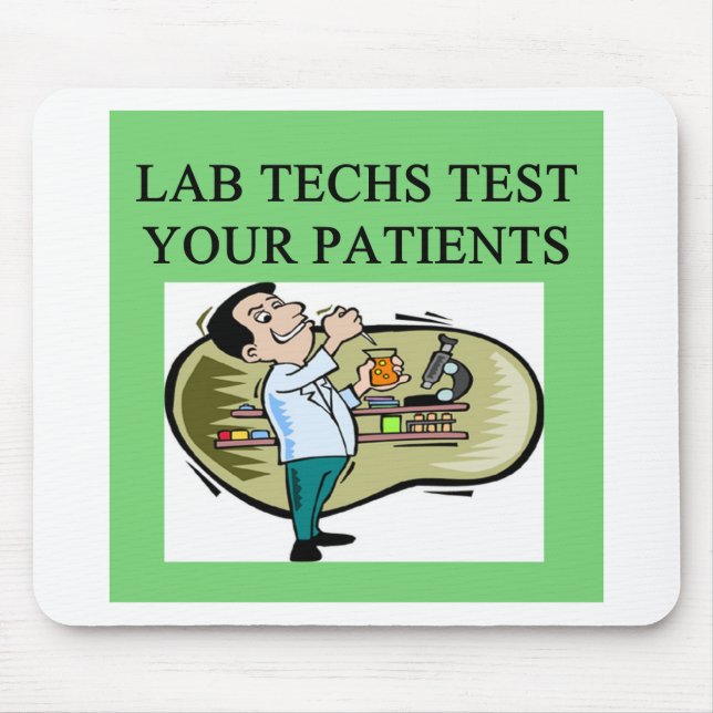 lab technician medical joke mouse mat (Front)