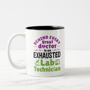 Lab Technician Medical Technologist Exhausted Two-Tone Coffee Mug