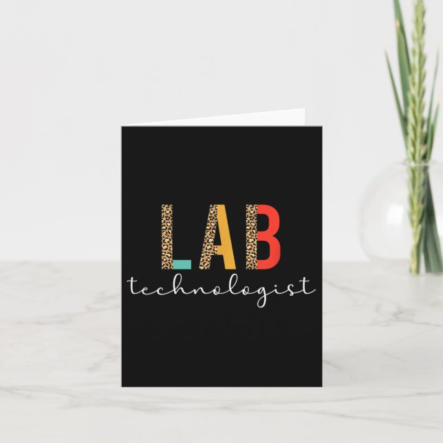 Lab Technologist Boho Leopard Laboratory Tech  Card (Front)