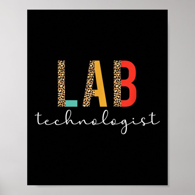 Lab Technologist Boho Leopard Laboratory Tech  Poster (Front)