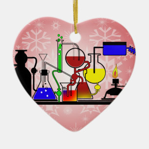 LAB WARE - LABORATORY  GLASSWARE MAD SCIENTIST CERAMIC TREE DECORATION