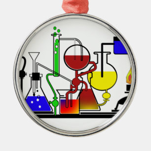 LAB WARE - LABORATORY  GLASSWARE MAD SCIENTIST METAL TREE DECORATION
