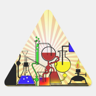 LAB WARE - LABORATORY  GLASSWARE MAD SCIENTIST TRIANGLE STICKER
