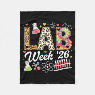 Lab week 2026 laboratory tech leopard medicalLab w Fleece Blanket