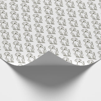 Lab Wrapping Paper - Black and White Dog Print