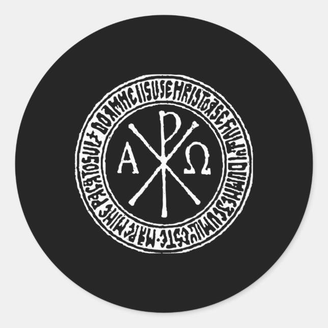 Labarum Ancient Christian Symbol Chi Rho Classic Round Sticker (Front)