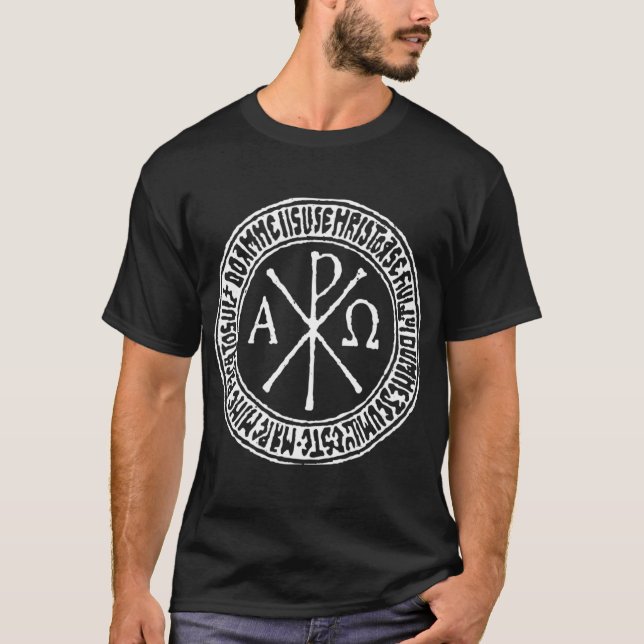 Labarum Ancient Christian Symbol Chi Rho T-Shirt (Front)