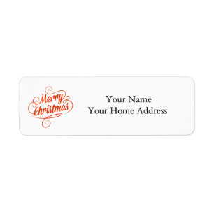 Label Address Label with Merry Christmas Text