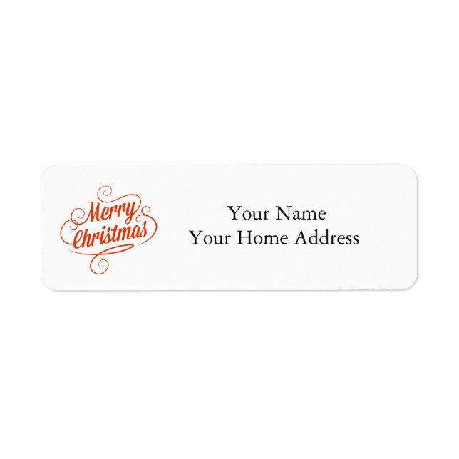 Label Address Label with Merry Christmas Text (Front)