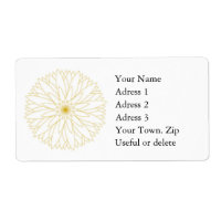 Label Adress Complete Large, white, gold