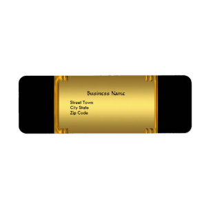 Label Business Elegant Black Gold Frame