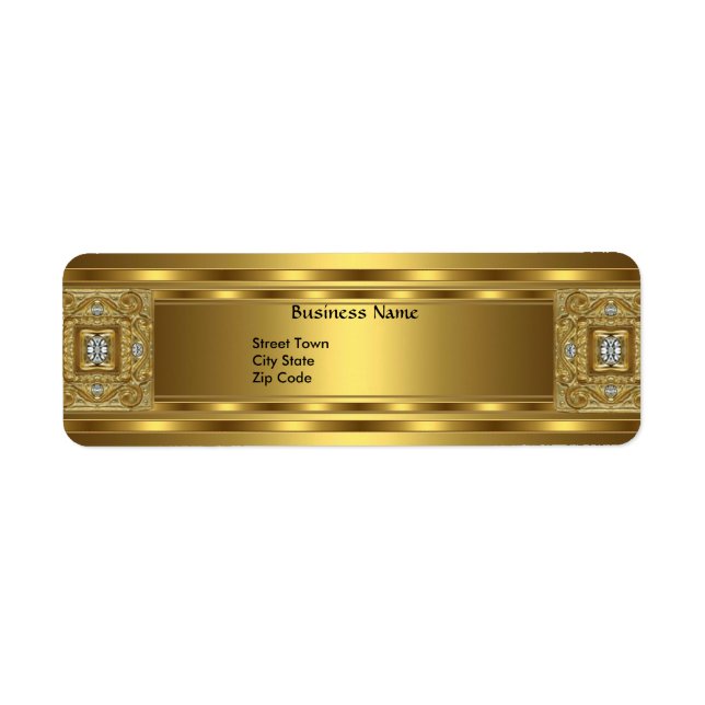 Label Business Elegant Gold Jewel (Front)