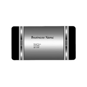 Label Elegant Black Silver Elite Chrome Business