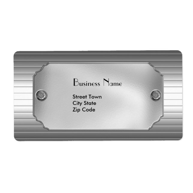 Label Elegant Business Metal Chrome (Front)