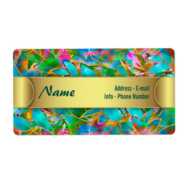 Label Floral Abstract Stained Glass (Front)
