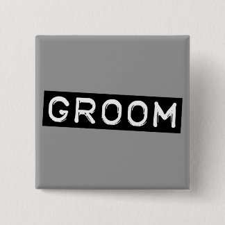 Label Groom 15 Cm Square Badge