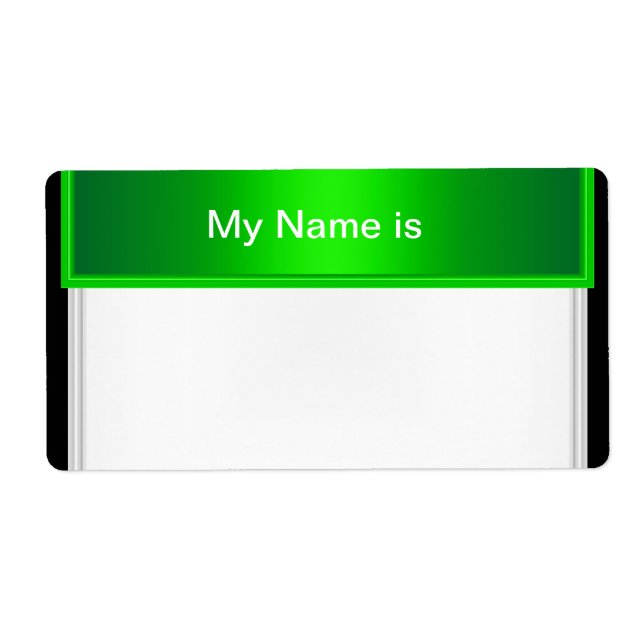 Label Party Name Tag Green (Front)