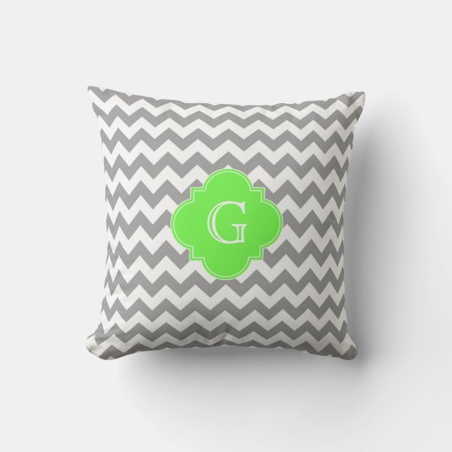 Label-Quatrefoil-LimeGreen-Inner-WhiteFrame-001.pn Cushion (Front)
