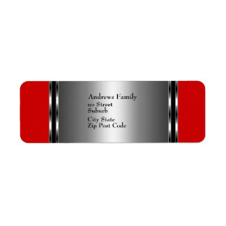 Label Red & Silver Simple