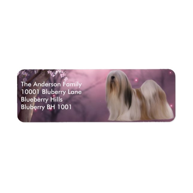 Label Return Address Lhasa Apso (Front)