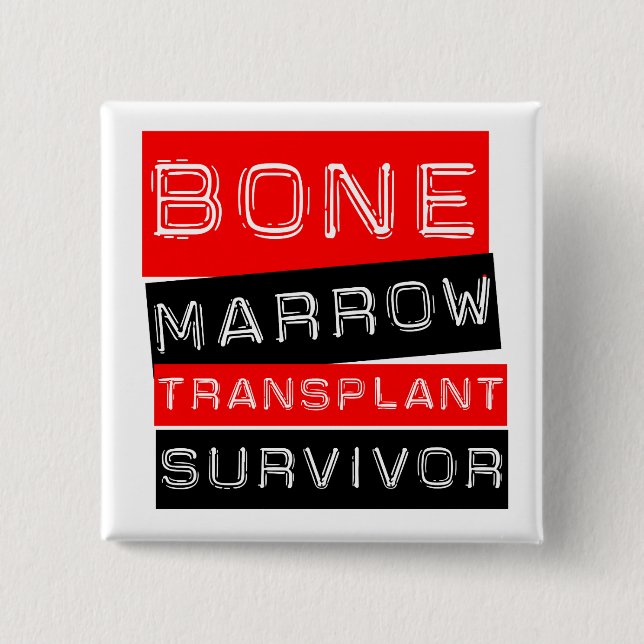Label Style - Bone Marrow Transplant Survivor 15 Cm Square Badge (Front)