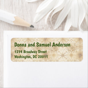 Label to Holiday Letter with Photo - Gold Floral