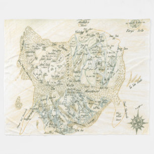 Labeled Map of Trino Fleece Blanket