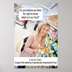 Labeling of genetically engineered food! poster