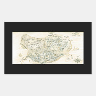 Labelled Map of Trino Rectangular Sticker