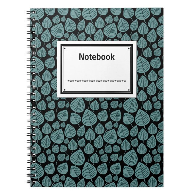 Labelled - Ocean Green on Black Notebook (Front)