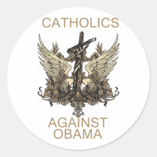 Labels-Catholics Against Obama Classic Round Sticker