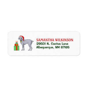Labels - Christmas Weimaraner Dog Return Address