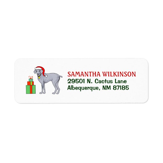 Labels - Christmas Weimaraner Dog Return Address (Front)